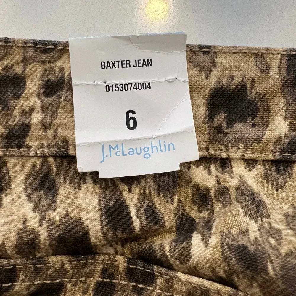 J. McLaughlin Baxter Leopard Print Pants 6 Mob Wife Quiet Luxe Rockstar Chic